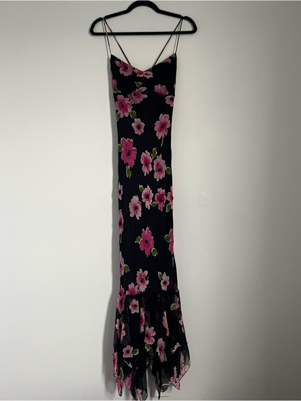 Y2K Vintage Sleeveless Silk Beaded Cache Maxi Dress US Size 8 - Picture 14 of 16